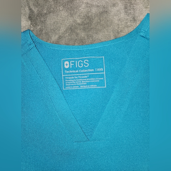 Figs XXS Pacific Blue Casma scrub top - Picture 2 of 3